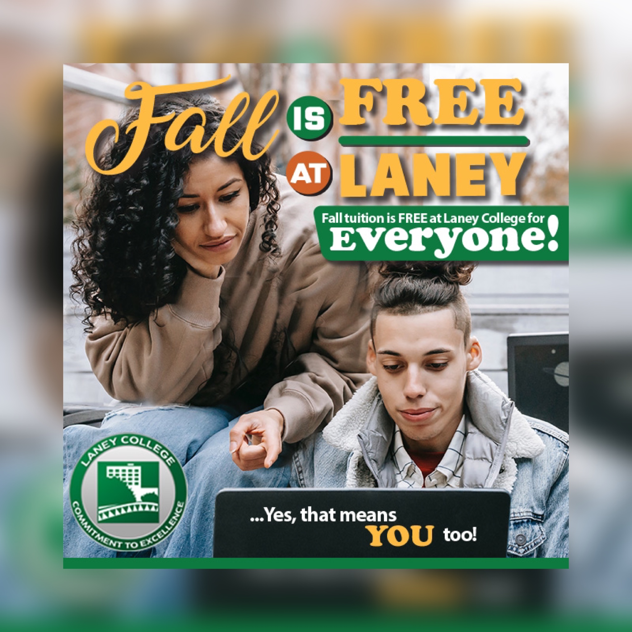 "Fall is Free" at Laney College Free Tuition, Textbooks, Lunch & More
